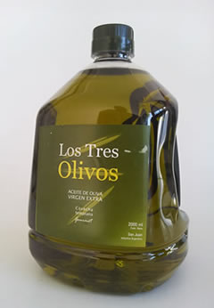 2000 ml PET | Los Tres Olivos de San Juan | Aceite de Oliva Virgen Extra Frutado Suave | Arbequina